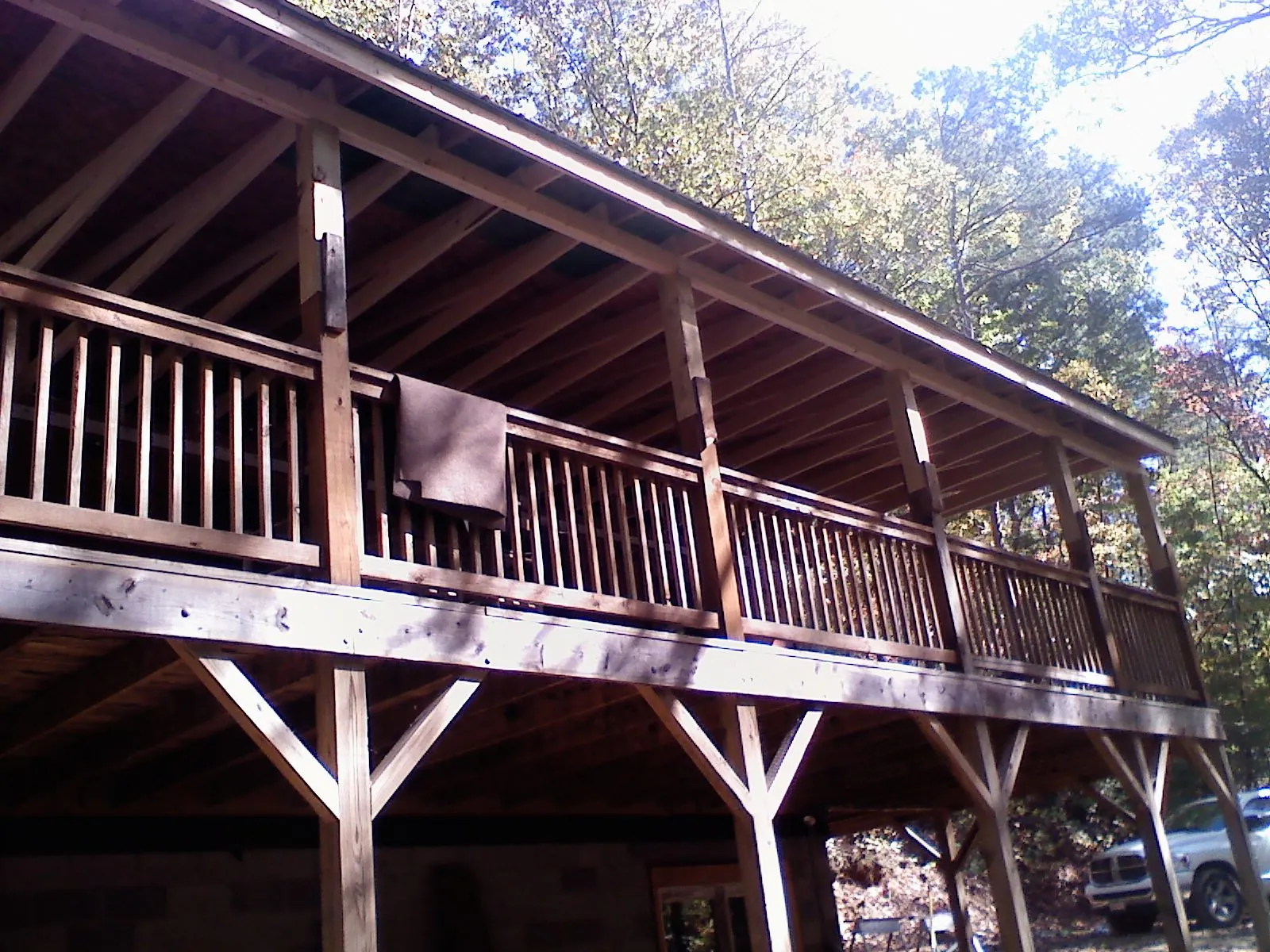 Timber framing under a new elevated porch and deck — Roof Leak Repair in Hendrix by Roofing Brothers